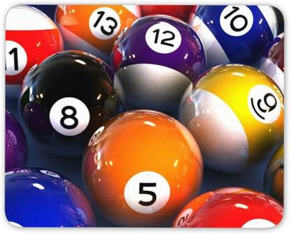 MIKKA Funky Pool Balls Mouse Mat Pad - Lucky 8 Ball Snooker Pub Gift Computer #13156 Non Slip Base Mousepad