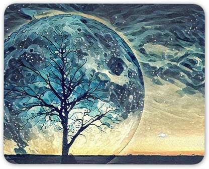 MIKKA Water Colour Tree Moon Space Mouse Mat Pad - Cool Fantasy Gift Computer #14104 Mousepad