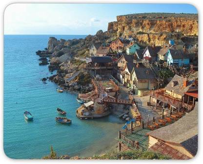 MIKKA Anchor Bay Malta Mouse Mat Pad - Popeye Village Maltese Fun Gift Computer #8997 Non Slip Base Mousepad