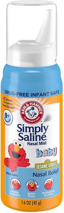 Simply Saline Sterile Saline Nasal Mist, Baby 1.5 fl oz (44 ml) Manual Nasal Aspirator