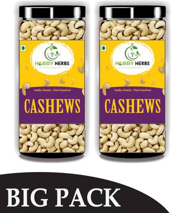 Hobby Herbs Cashew 1Kg | High Quality Cashews/Kajju |Raw Cashew ( BIG PACK ) | Whole Cashew Cashews