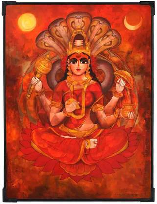 FURNATO Home Decor | UV Coated MDF Of Beautiful Maa Durga Picture Painting Digital Reprint 8 inch x 6 inch Painting