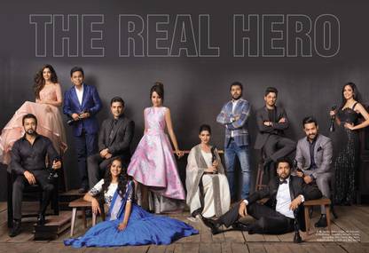 The Real Hero Suriya, Ritika Singh, AR Rahman R Madhavan Shraddha Srinath Trisha Samantha Nivin Pauly Allu Arjun Rakshit Sheery JR NTR and Ritu Varma Wall Poster Print on Art Paper 13x19 Inches Paper Print