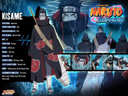 naruto hoshigaki kisame sign paint coat sword Wall Poster Print on Art Paper 13x19 Inches Paper Print