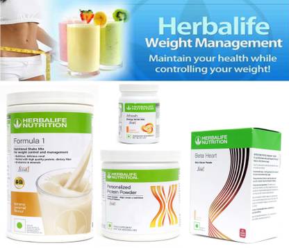 Herbalife Nutrition FORMULA-1 SHAKE BANANA CARAMEL+PROTEIN POWDER -200GM+AFRESH -PEACH+BEATA HEART Protein Shake