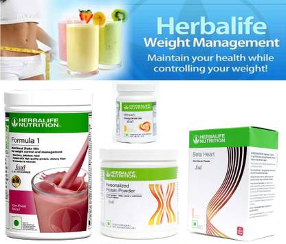 Herbalife Nutrition FORMULA-1 SHAKE ROSE KHEER+PROTEIN POWDER -200GM+AFRESH -LEMON+BEATA HEART Protein Shake