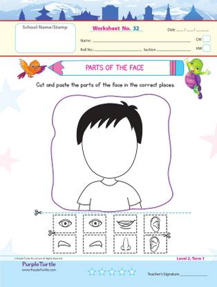 Purple Turtle Worksheets Combo For LKG- English, Maths & EVS - 100 Worksheets (100 Pages- 50 Leafs)