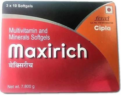 Maxirich Multivitamin and Minerals Softgel capsules( 60 No ) (6 x 10 Capsule)s