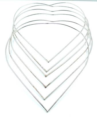 PUSHPA CREATION CRAFT Metal Rings for Macrame Crafts Heart Shape 8 inch set 0f 6
