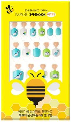DASHING DIVA Magicpress Dinosaur Fake Artificial Korean Style Peel Off False Nails Multicolor