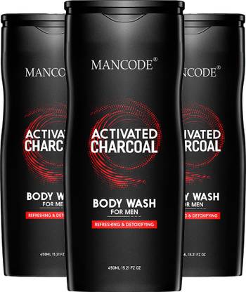 MANCODE Activated Charcoal Body Wash for Men, 450ml each, PACK OF 3