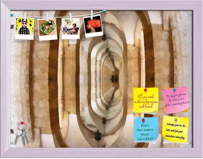 Artzfolio Realism Style Upside Down Mirror Image Of Hallway Notice Pin Board Soft Board Cork Bulletin Board