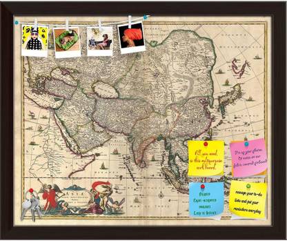 Artzfolio Photo of an Old Map Notice Pin Board Soft Board with Push Pins Cork Bulletin Board