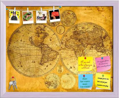 Artzfolio Image of Old World Map, Armenia Notice Pin Board Soft Board with Push Pins Cork Bulletin Board