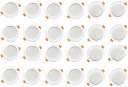 MNLight Moon 10W Comet Led Ceiling Down Light White Round Pack of 24 Recessed Ceiling Lamp