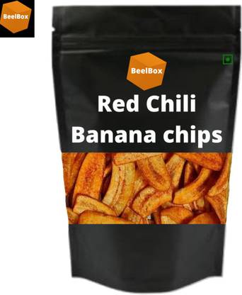Beelbox Red Chili Long Banana Chips | Best Chips | Red Chili Long Banana Wafers