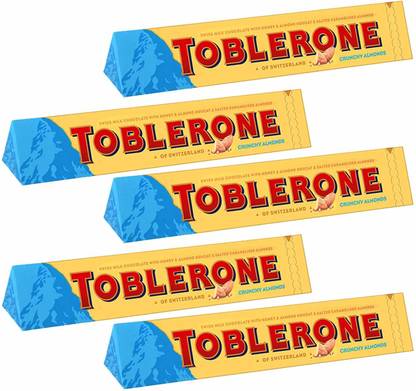 Toblerone Swiss Milk Chocolate With Honey, Almond Nougat - Crunchy Almonds (IMPORTED) Bars