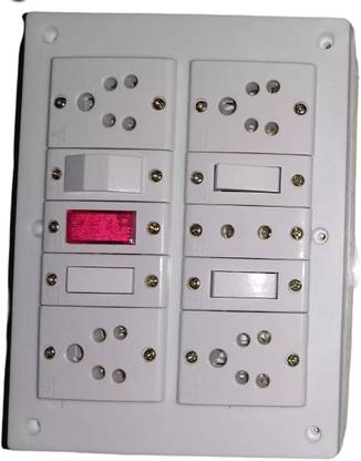 supriya Electrical Plastic 5 Socket Anchor 4 (3 pin)+1 (2 pin) Extension Board Wall Plate