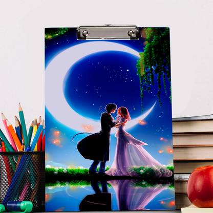 Creative Print Solution Couple night theme Digital Reprint Clip Board Exam Pad (14x9.5 Inches)