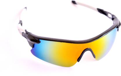 Cubana Club Black White Sports Googles Mirrored UV Protection For Men Cricket Goggles Cricket Goggles