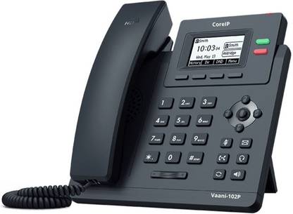 CoreIP technology private limited CoreIP Vaani-102P, Dual Line Entry Level IP Phone Corded Landline Phone Corded Landline Phone