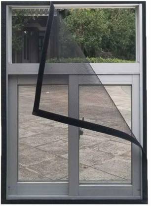 SIGNQ Window mesh Black color 2x2 fts prestiched Fibre Washable Adults Mosquito Net