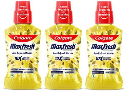 Colgate Maxfresh Plax Mouthwash - Elaichi, 750ml (250ml x 3) (Buy 2 Get 1) - Elaichi