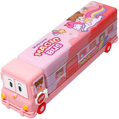 Neel Magic geometry Unicorn Bus Box Art Plastic Pencil Box