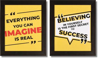 Motivational Wall Frames Set, Quotes Frames for Home, Office, Study Room, Pack of 2 Paper Print