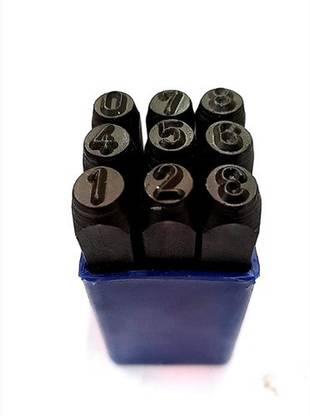SAMENX Number Punch Set 9pcs 4mm| 9 Numbers (0 to 9) Carbon Steel Construction Punches & Punching Machines