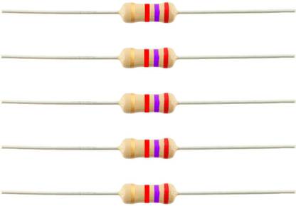 LAB PARTS 100 Pcs 2.7k (kilo-ohm) ohm (2k7) Resistor, ±5% Tolerance, 1/4W Fixed Resistor