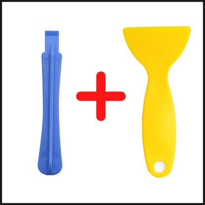 AKT PLASTIC YELLOW OPENER + SMALL BATTERY OPENER Long Handle Screwdriver