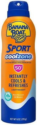 Banana Boat Sunscreen - SPF 50 Sport Cool Zone Reef Friendly SPF 50 Broad Spectrum Sunscreen Spray 6oz.