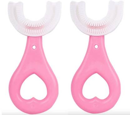 TONY STARK U Shaped Toothbrush For Kids , 360 Degree Soft Silicone Oral Teeth ( Pack of 2) Ultra Soft Toothbrush