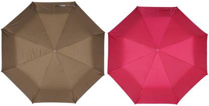 ORANGE 3 Fold Mono Silver Manual Combo - Pack of 2 Umbrella