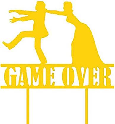 JSA Game over Couple Cake Topper