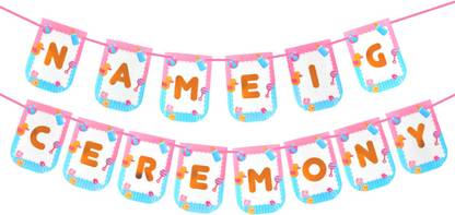 Party Decorz Golden Shining Letter Naming Ceremony Multicolor Paper Banner