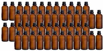 PURENSO Select - 48Pcs of set of 100ml Matte Amber Frosted Glass Bottle 100 ml Bottle