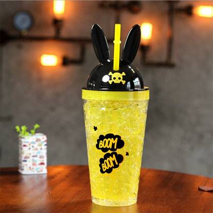 TOYVISION HOT SELLING Cute Bunny Straw Water Ice Bottle Cold Drink Coffe Student Drinkware 500 ml Sipper