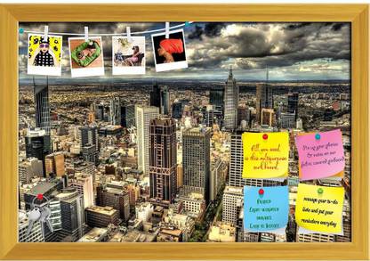 Artzfolio Melbourne Cityscape, Australia Notice Pin Board Soft Board with Push Pins Cork Bulletin Board