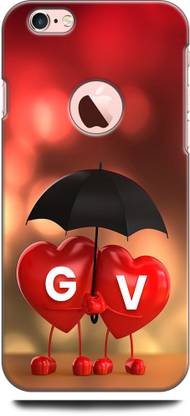 KEYCENT Back Cover for APPLE iPhone 6 G V, G LOVES V, NAME, ALPHABET, GV LOVE, HART, BLUE