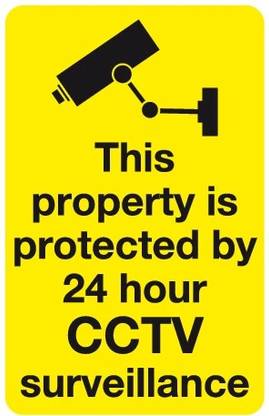 SRG INFOTECH This property is protected by 24hrs CCTV Surveillance sign STICKER Emergency Sign