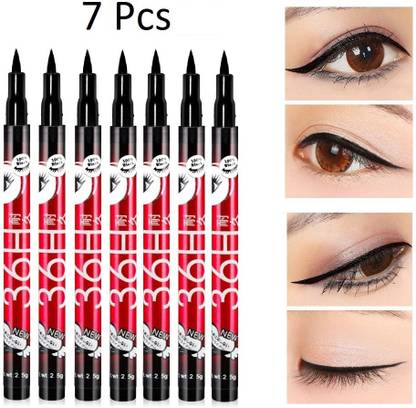 NYN HUDA Insta Beauty Water & Smudge Proof 36 Hour Long Lasting Liquid EyeLiner Pack of 7 17.5 g