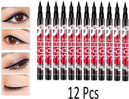 NYN HUDA Insta Beauty Water Smudge Proof 36 Hour Long Lasting Liquid EyeLiner Pack of 12 30 g