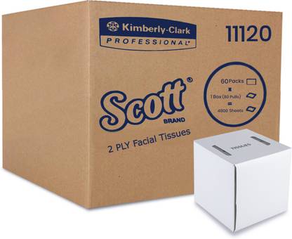 Scott Facial Tissue Cube (11120) -Tissue-60 Boxes x 80 2 ply Facial Tissues (4800 nos)