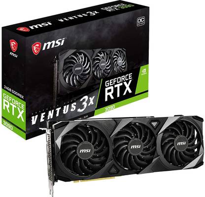 MSI RTX 3090 VENTUS GDDR6X 24 GB NVIDIA Chipset 384 bit 1725 MHz Graphics Card