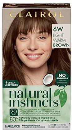 Clairol Natural Instincts Semi-Permanent Hair Dye, 6W Light Warm Brown Hair Color , Golden