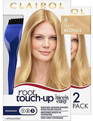 Clairol Root Touch-Up by Nice'n Easy Permanent Hair Dye, 9 Light Blonde Hair Color , Golden