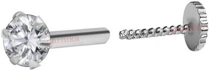 Parnika Cubic Zirconia Sterling Silver Nose Stud