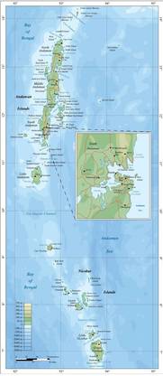 Andaman And Nicobar Islands Map Multicolour Photo Paper Print Poster Photographic Paper Photographic Paper